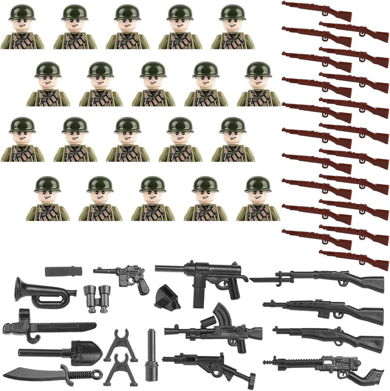 20 Soldatenfiguren mit 22 Waffen - Militärspielzeugset für Jungen ab 6 Έτη