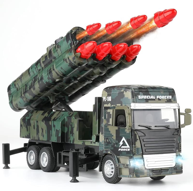 Militärspielzeug-LKW mit Licht, Ton und 8 Raketen für Jungen ab 3 Έτη