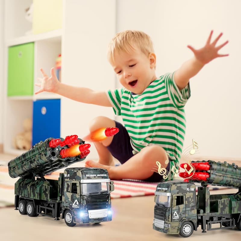 Militärspielzeug-LKW mit Licht, Ton und 8 Raketen für Jungen ab 3 Έτη