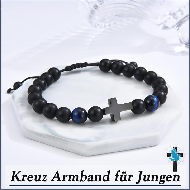 Kreuz-Armband für Jungen – perfektes Geschenk zu Konfirmation oder Geburtstag