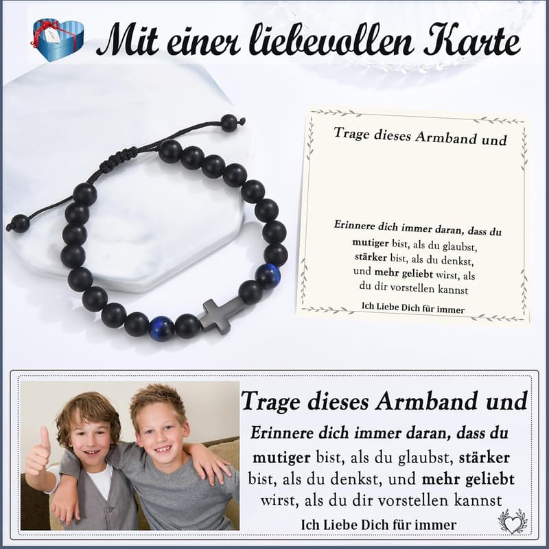 Kreuz-Armband für Jungen – perfektes Geschenk zu Konfirmation oder Geburtstag