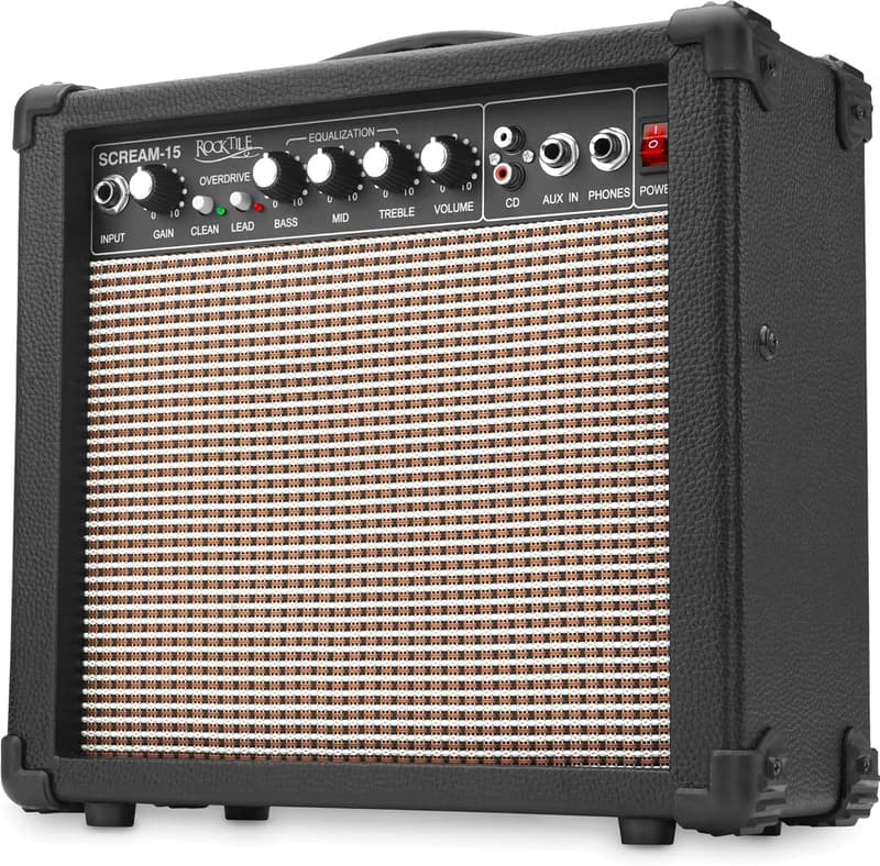 Rocktile Scream 15 Mini Gitarrenverstärker mit 3-Band Equalizer