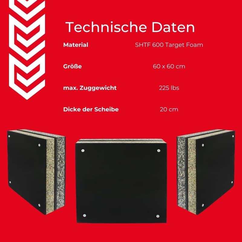 Stronghold Schaumscheibe für Armbrust – Wetterfest, 60x60x20 cm