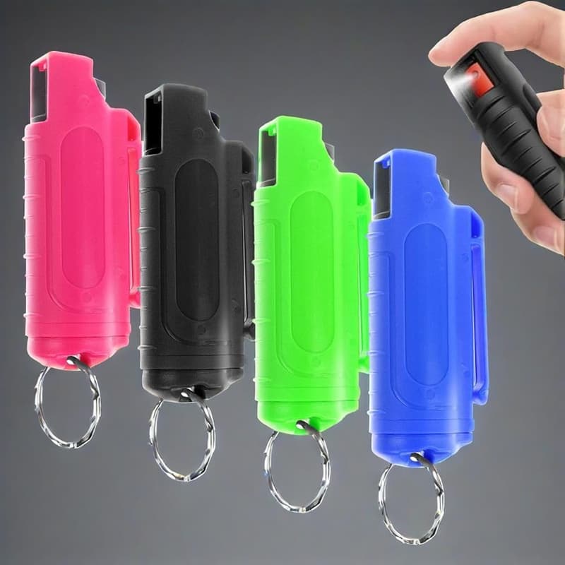 Klein Pfefferspray Schlüsselanhänger für Selbstverteidigung - 4er Set