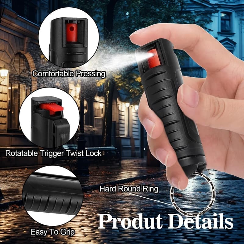 Klein Pfefferspray Schlüsselanhänger für Selbstverteidigung - 4er Set