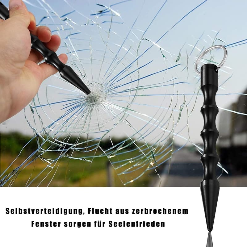 Schwarzer Kubotan Schlüsselanhänger für Frauen zur Selbstverteidigung
