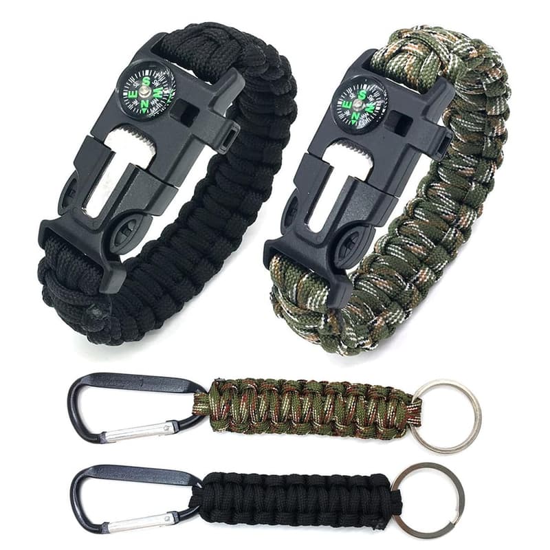 Multifunktionales Paracord-Armband mit Kompass für Outdoor-Aktivitäten
