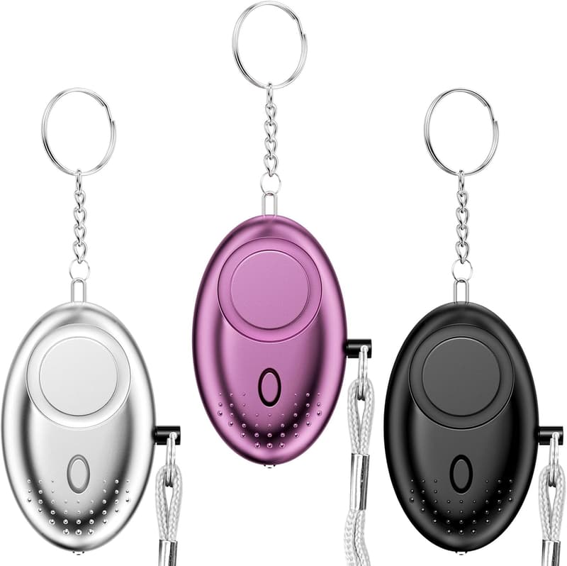 Sicherheitsalarm-Set mit 130dB für Frauen – 3 Stück mit LED-Licht
