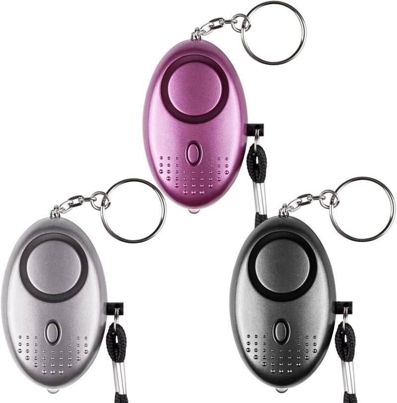 Persönlicher Notfallalarm 140 dB im 3er Pack mit LED-Taschenlampe