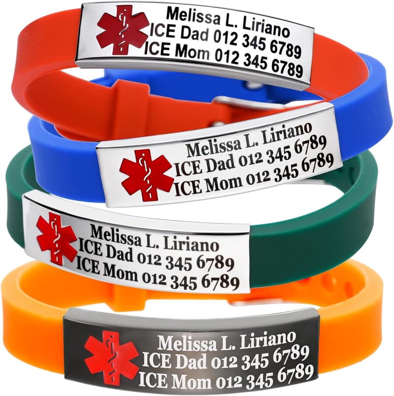 Personalisierbares medizinisches Notfall-Armband für Damen