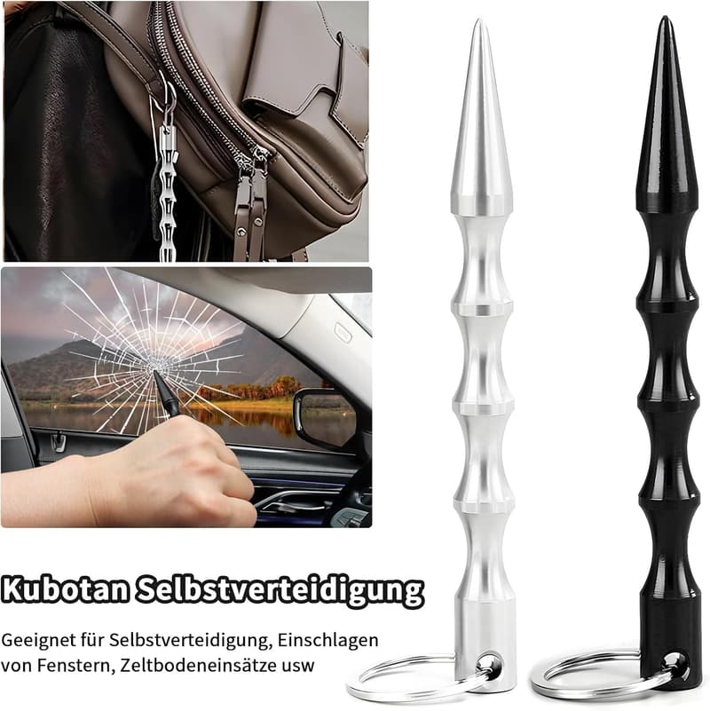 Selbstverteidigungs-Kubotan Schlüsselanhänger für Frauen, 2 Stück