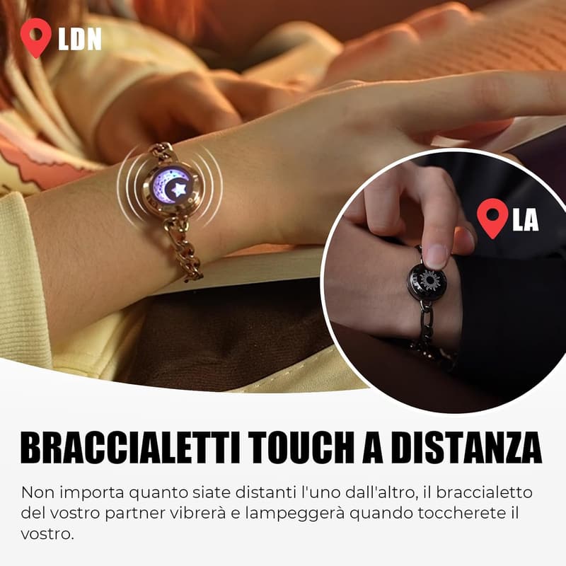 Liebesgeschenk für Paare: TOTWOO Partnerarmband mit Vibration & Licht