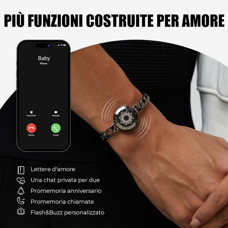Liebesgeschenk für Paare: TOTWOO Partnerarmband mit Vibration & Licht