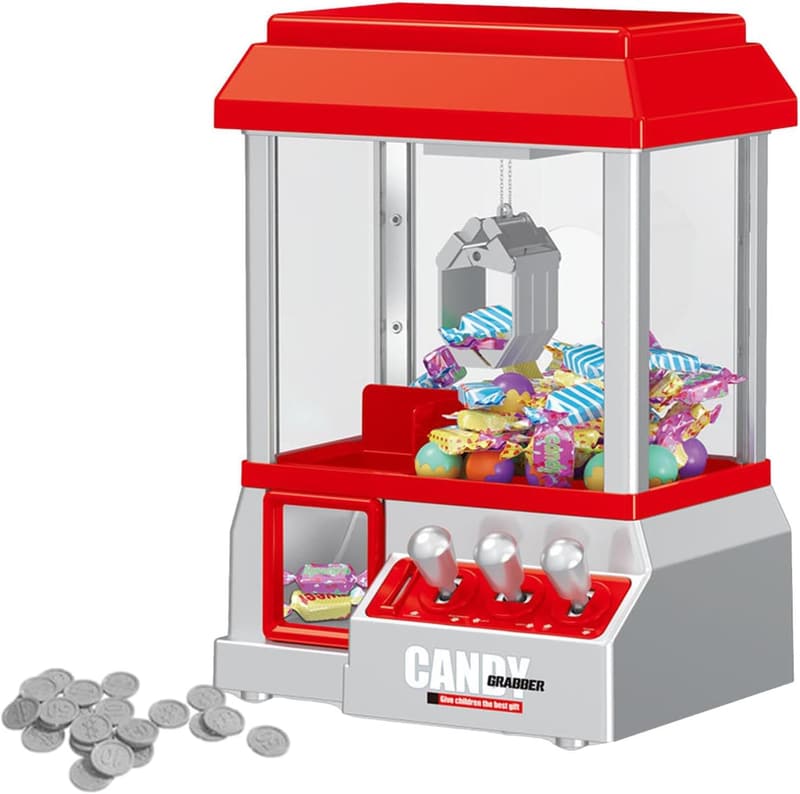 Greifarm Spielautomat für Kinder - Retro Kirmes Erlebnis mit 24 Münzen