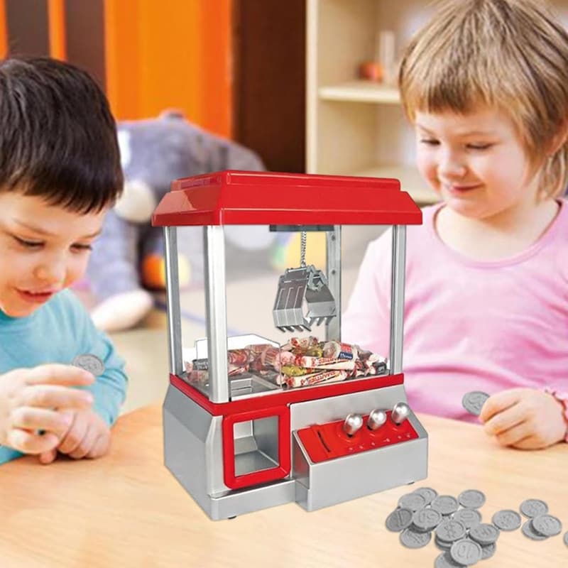 Greifarm Spielautomat für Kinder - Retro Kirmes Erlebnis mit 24 Münzen
