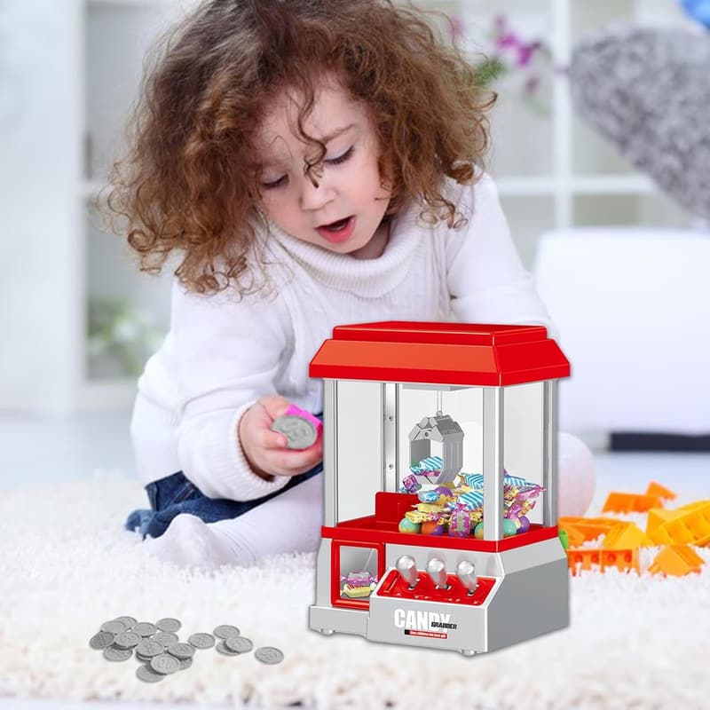 Greifarm Spielautomat für Kinder - Retro Kirmes Erlebnis mit 24 Münzen