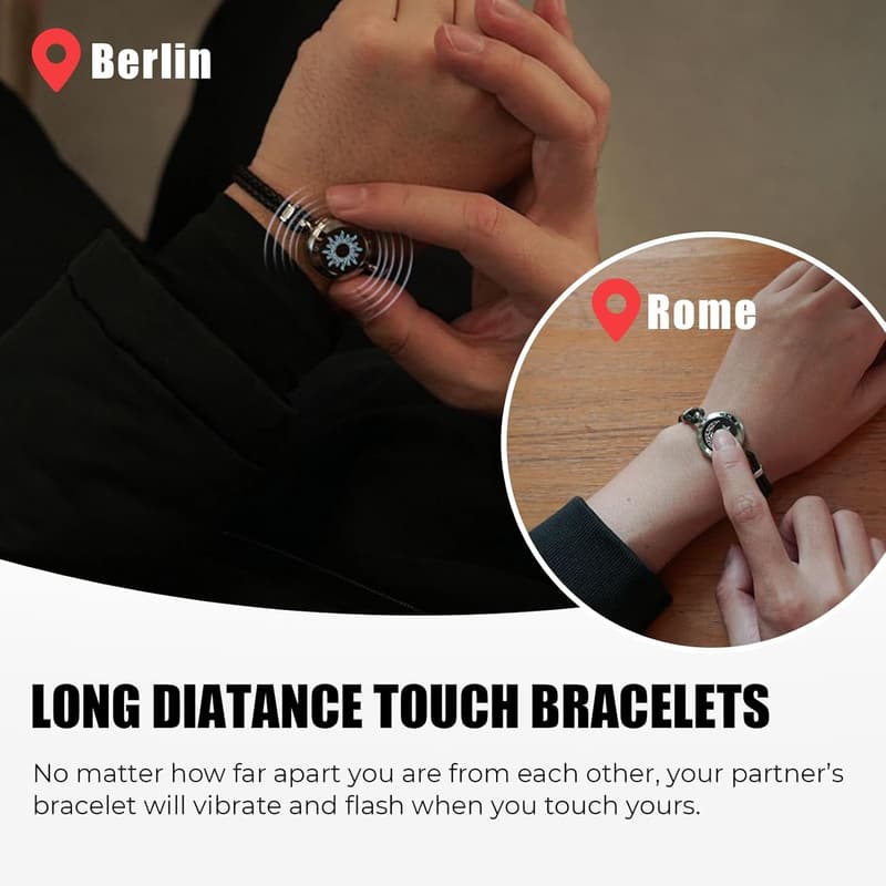 Valentinstag Geschenk: TOTWOO Partnerarmband mit Berührung & Vibration für Paare