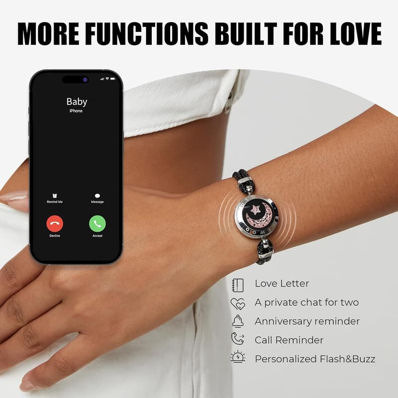Valentinstag Geschenk: TOTWOO Partnerarmband mit Berührung & Vibration für Paare