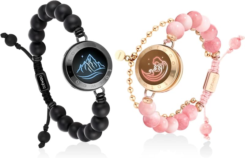 Berührung Armband für Paare - Vibration & Licht, 316L Edelstahl