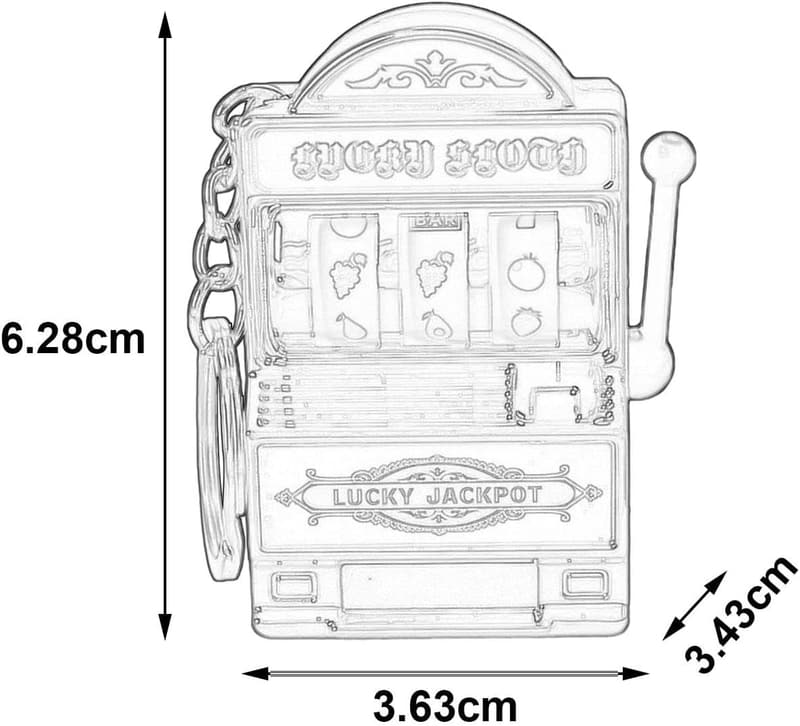 Mini-Spielautomaten-Schlüsselanhänger aus Silber – Valentinstagsgeschenk