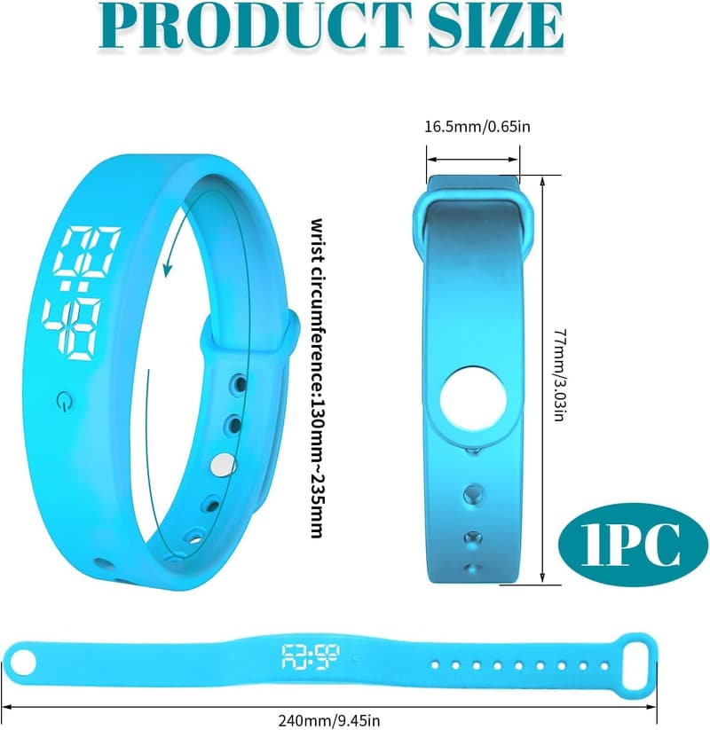 Vibrationsalarm-Armband mit 6 Alarmen für Schlafende und Hörgeschädigte