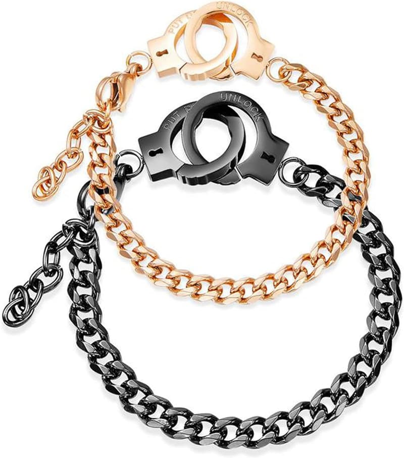 Edelstahl Handschellenarmband für Paare – Matching Freundschaftsdesign