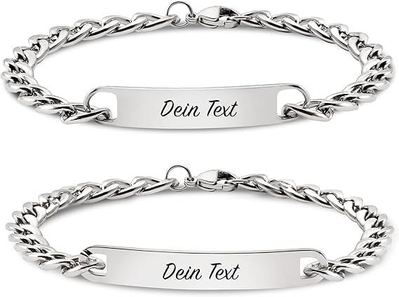 Personalisierte Partnerarmbänder mit Wunschgravur für Paare