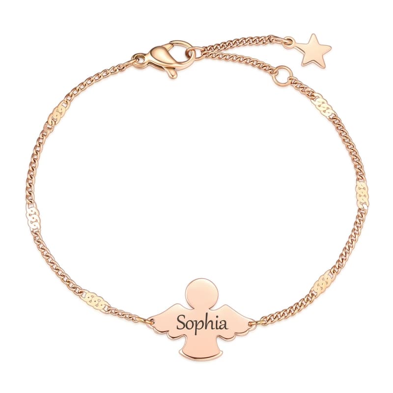 Personalisiertes Schutzengel Armband mit Gravur für Mädchen