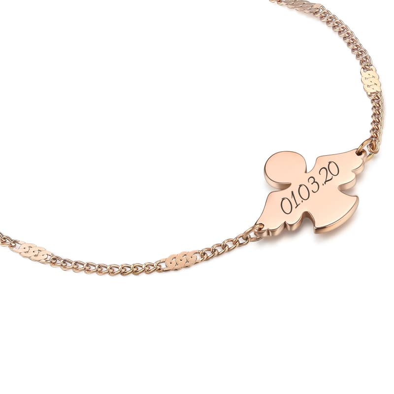 Personalisiertes Schutzengel Armband mit Gravur für Mädchen
