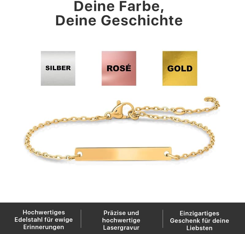 Personalisierte Gravur-Armbänder für Frauen als Geschenk