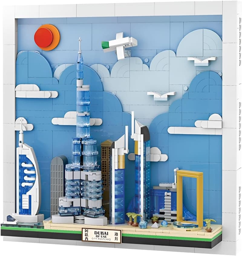 Dubai Postkarte Bausatz 740 Teile - Architektur Modell für kreative Zimmerdekoration