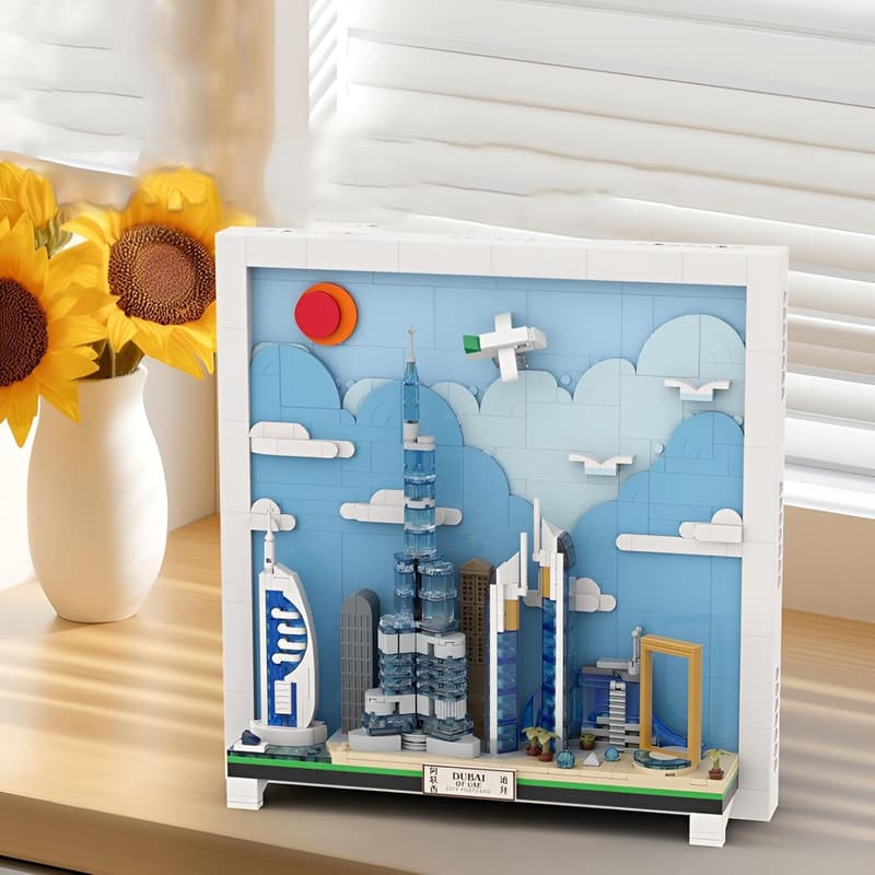 Dubai Postkarte Bausatz 740 Teile - Architektur Modell für kreative Zimmerdekoration