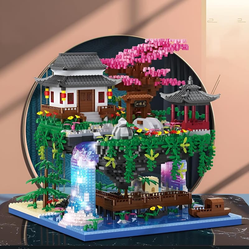 Pfirsichblüten-Bausteine Set für Architektur, 3320 Teile
