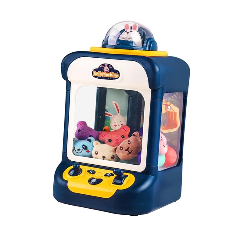 Mini-Arcade-Maschine für Kinder mit Sounds, blau, Klauenmaschine mit Kapseln