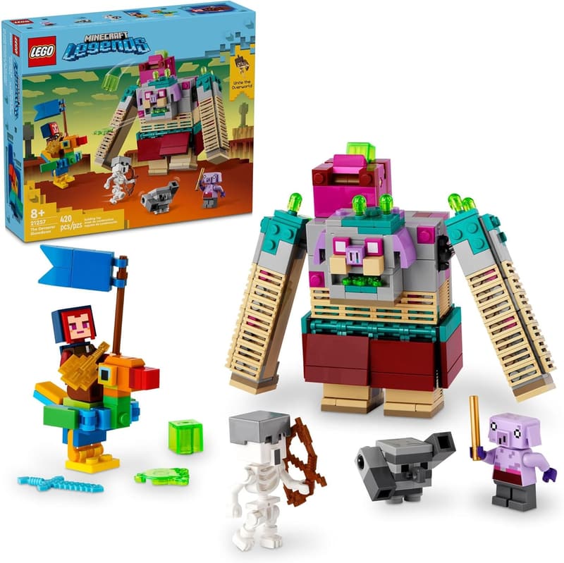 LEGO Minecraft 21257 - Legends Showdown mit dem Verschlinger (420 Teile)