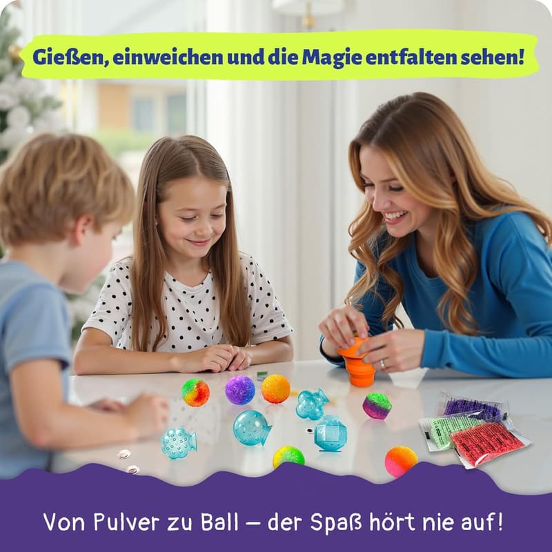Flummi Selber Machen Set für Kinder ab 8 Jahren – Wissenschaftlicher Experimentierkasten für bis zu 20 Bälle