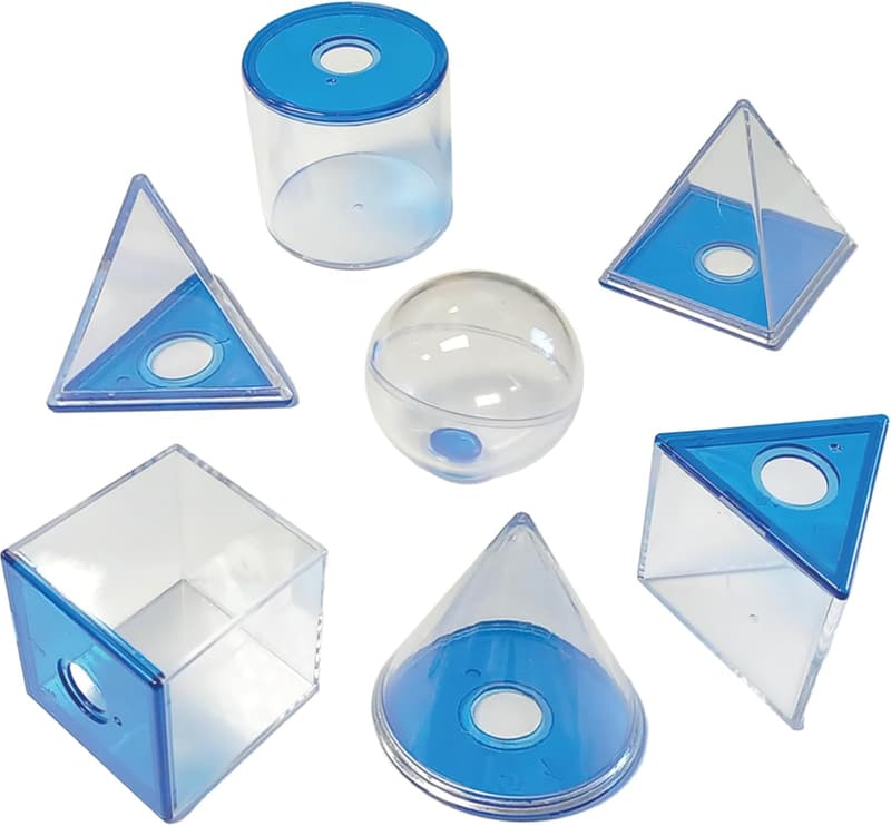 Geometrische Figuren für Mathematiklernen ab 6 Jahren, 3D-Set mit Prisma und mehr