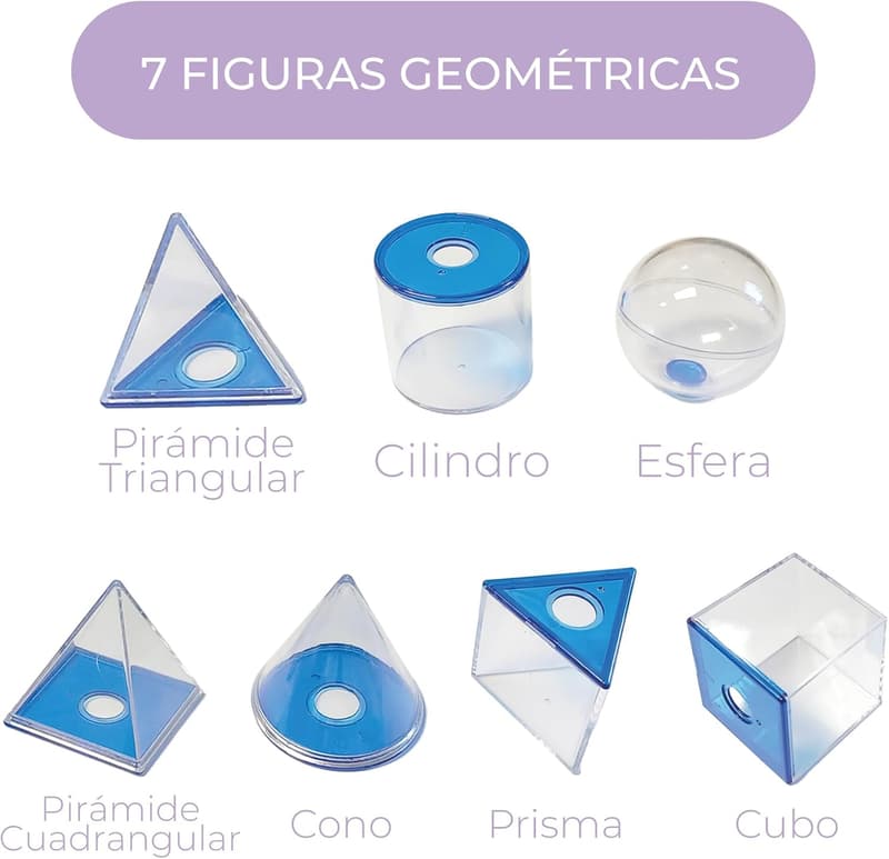 Geometrische Figuren für Mathematiklernen ab 6 Jahren, 3D-Set mit Prisma und mehr