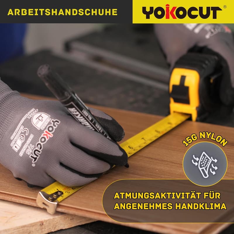 Rutschfeste Nitril-Arbeitshandschuhe für Mechaniker – 3 Paar, Gr. 10/XL