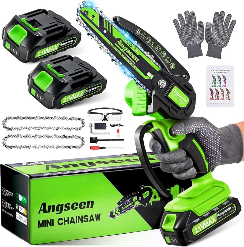 Akku Kettensäge 6 Zoll mit 2 Akkus und 850W für Gartenarbeit