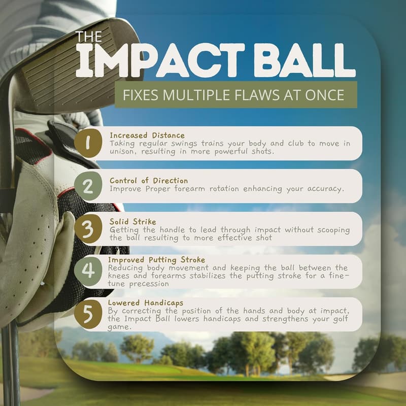 Golfschwung-Trainer Impact Ball – Medium (Blau/Grün) zur Verbesserung der Spieltechnik