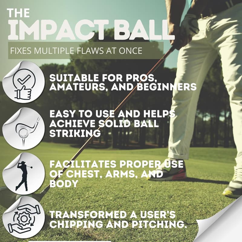 Golfschwung-Trainer Impact Ball – Medium (Blau/Grün) zur Verbesserung der Spieltechnik