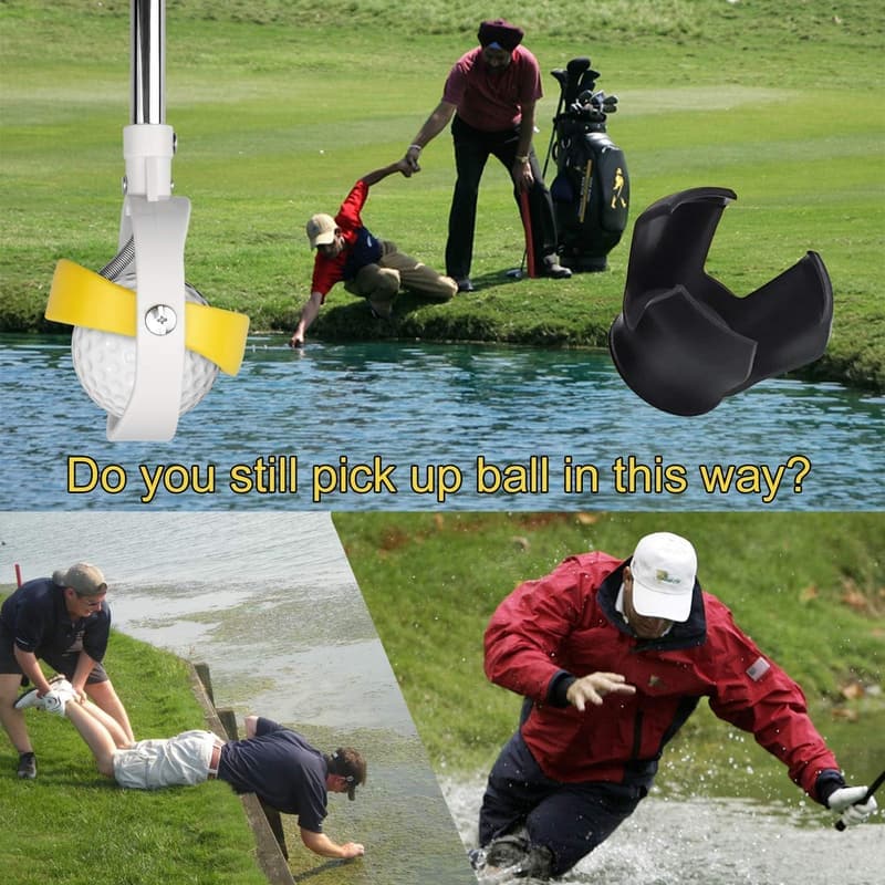 Teleskop-Golfball-Retriever aus Edelstahl, 1,83 m – 2,74 m, Gelb