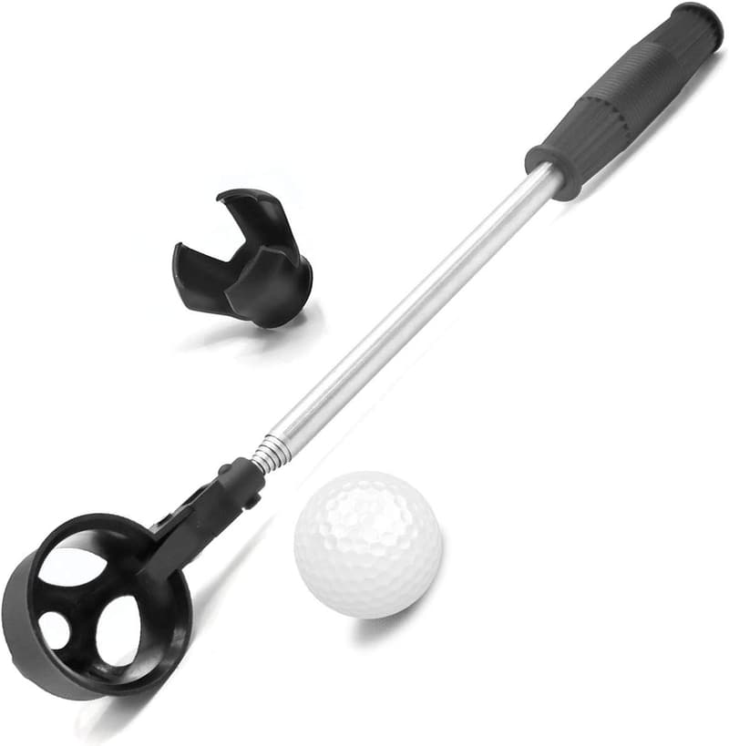 Golfball-Retriever aus Edelstahl – Teleskopischer Ballsammler 1,83m/2,74m