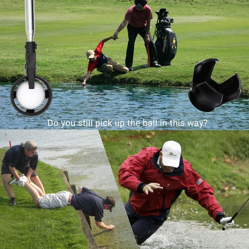 Golfball-Retriever aus Edelstahl – Teleskopischer Ballsammler 1,83m/2,74m