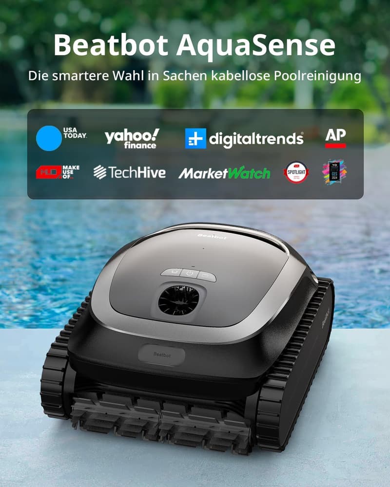 Kabelloser Poolreinigungsroboter mit smarter Pfadoptimierung