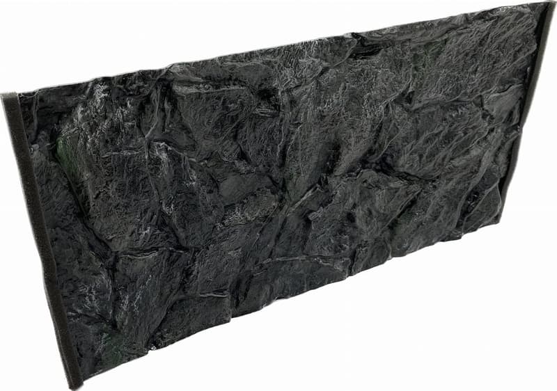 3D Aquarium Hintergrund 150x60 cm, grau mit Steinmuster, leicht montierbar
