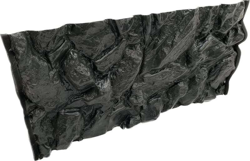 3D Aquarium Hintergrund Schwarz 100x40 cm - Muster aus hohen Steinen