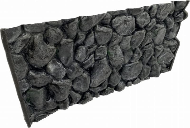3D Aquarium Hintergrund 100x40 cm mit Flussstein-Muster, grau, leicht zu montieren