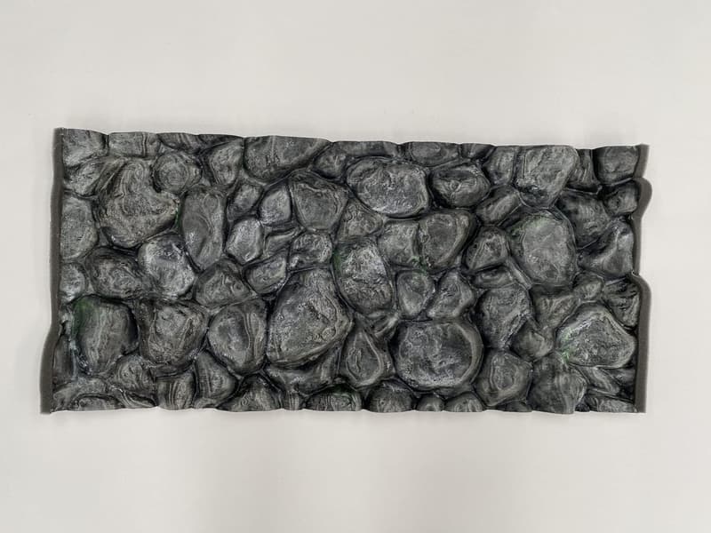 3D Aquarium Hintergrund 100x40 cm mit Flussstein-Muster, grau, leicht zu montieren